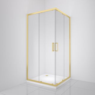 Душевой уголок BelBagno LUCE-A-2-80-C-ORO золото